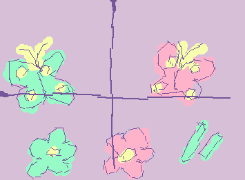 窓から見えるちょうと花を描いてみてました