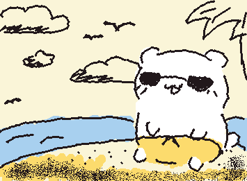 Chiikawa at the beach ☀️