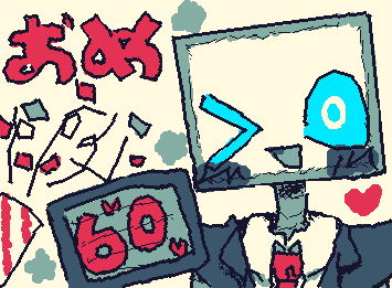 @M46 60人フォロワーおめでとううううう!!!!!!!描くの楽しかったよ!!!!!まじ絵柄と合わせてくれたの神かよ!!!!!!!これからもよろしくねええええええええええええええええええええ!!!!!!!!!!!!!!おめでとオおおおおおおおお!!!!!!!!!