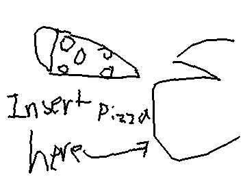 *insert pizza in labeled destination* idk guys I just draw what I'm doing in the moment.