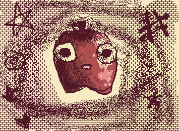 im back :D hehe i dont care about my grades at this point im already failing :333 (my friend asked me to draw this) an apple with a face :3