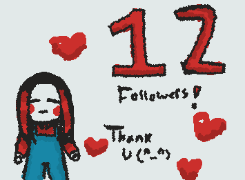omg 12 followerzz yippie!!! ^^ soon i'll be drawing joey on the tricycle like in the spit it out mv!!! <3