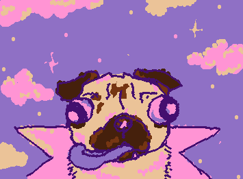 a pug on a star for @St4rPug !! sry it took so long I have NO idea how to draw dogs or stars