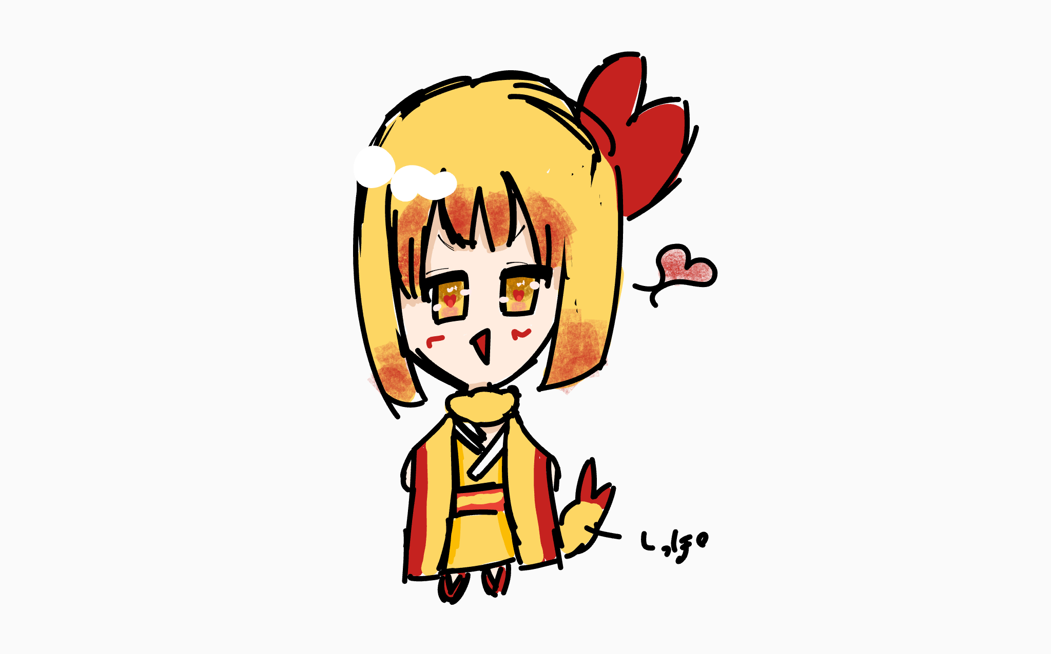 せっかくエビフライなったしエビフライ擬人化するか〜(?) ということで擬人化しやしたちいかわよりは簡単だったね