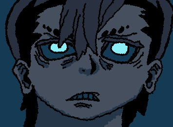 Zanka from Gachiakuta, but he's really more blue than he is green.