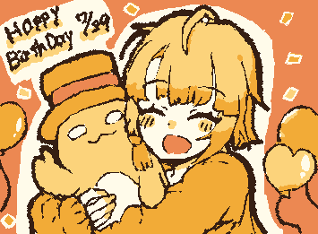 @くろうす さんへ！！改めてお誕生日おめでとうございます🎂遅れてしまってほんとにすみません💦くろうすさんのocちゃんと代理の子を描かせていただきました！！くろうすさんのイラストこれからも楽しみにしてます╰(*´︶`*)╯