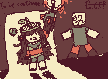 ‘I frew up’ as the creature barges in the room with a bladesaw totally covered with tomato paste