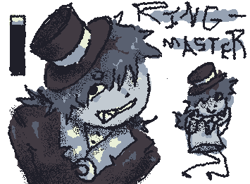 @Eli-draws 's ringmaster from their circus au, as requested by them ^^