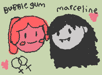 MY FAV LESBIAN COUPLES!! show: Adventure time
Bubblegum and Marceline!!! THERE SO CUTE!!!!🌈