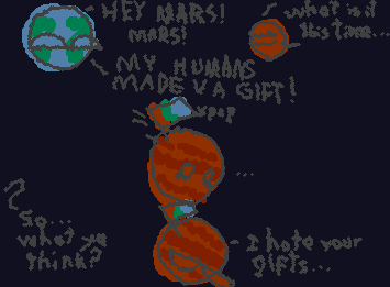 There exists an actual Martian flag, which consists of red, green, and blue vertical stripes, made by Pascal Lee in 1999. Its only a concept, however