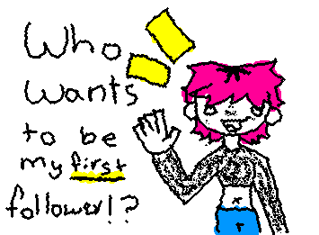 ik nobody will follow me but this is just a silly little of drawing i did of myself :3