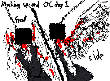 Uhh... making new OC day 1. I'm wondering whether to delete the blood part cuz it looks painful💀