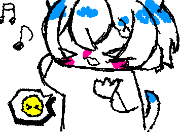 『 うたうのむずかしい…>< 』
“ Singing is hard… >< ”