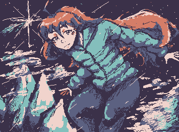 Madeline from Celeste. peak game i died 400 times for a strawberry... also this is last drawing for this month too yayy