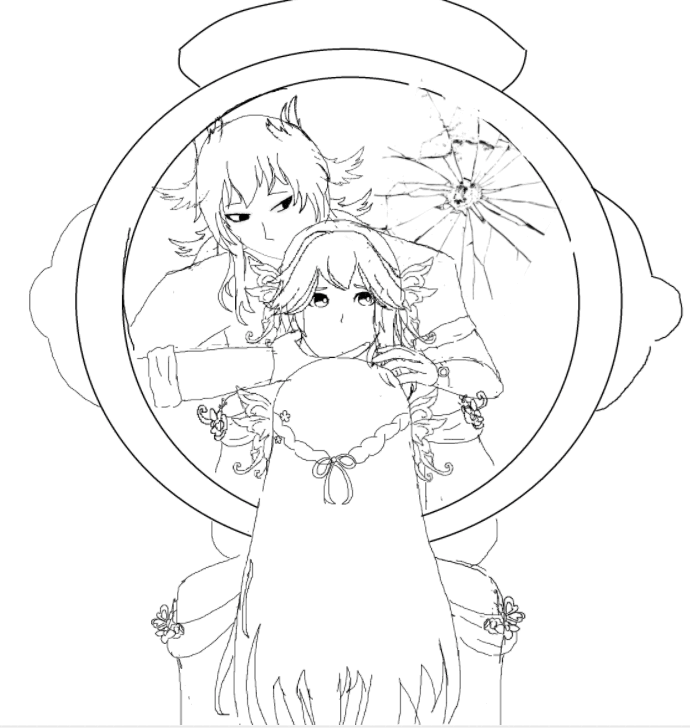 ms paint <3 
My two ocs, Cylia and Arsenjie