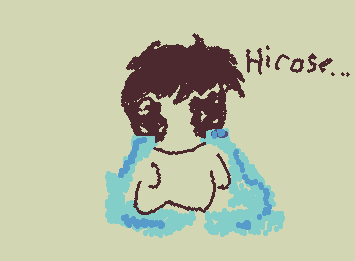 Nakamura after stepping on hirose’s hankercheif. Loll (from anime called “Go for it nakamura-kun!)
 I drew this at tutoring at school. 🥺