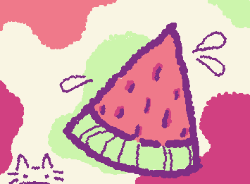I used a random color pallete generator and this is what it gave me so I decided to make a watermelon:0