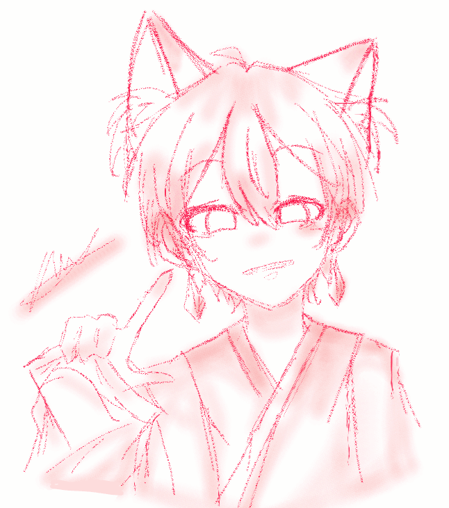 昨日kakisannさんの絵チャにお邪魔させていただいた時に”描いて!”と白狐に言われたので描いたOCくん。最近絵柄が迷子すぎてエグい
