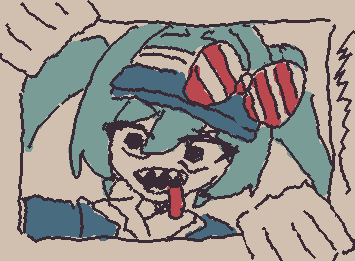 この前メスマのテトを書いたのでミクです画面から飛び出ようとしてる感じにしたかったんですが。難しいですね…