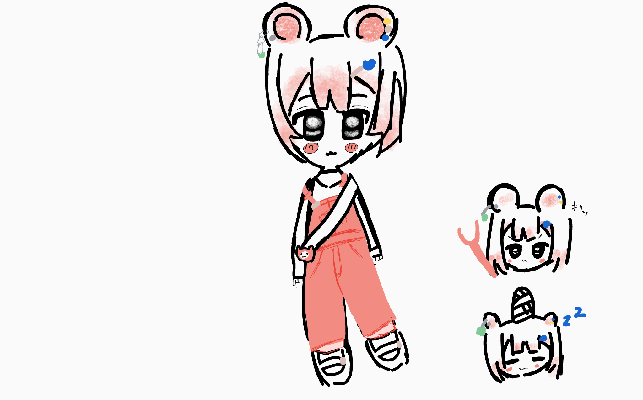 リクエストのちいかわ擬人化です手抜きです☆ちな推しはカニちゃんとラッコ先輩です