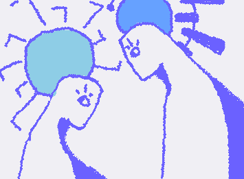 "Genesis" The angael with two heads, four arms, and two bodies; all one being; they are a great favorite, in the heavens, always listening.