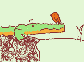 croc and bird