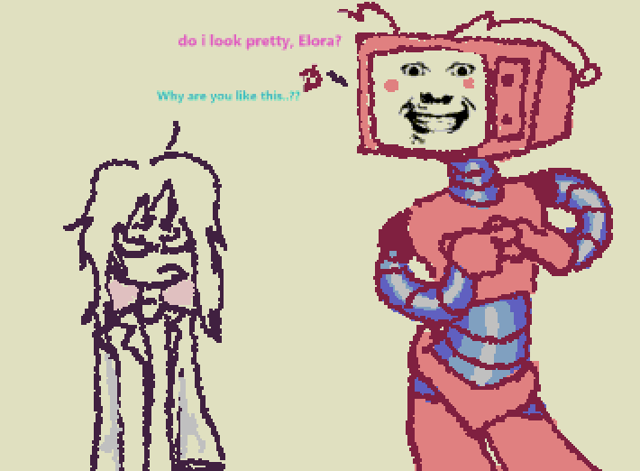 I didn't rlly know what u wanted for the most cursed face ever @S3bastian but here yah go!(btw Elora is the person who created them in oaklynns lore :D)