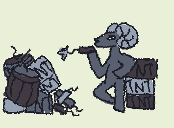 Vape? No… dynamite (goat + dynamite) he came back for more :3