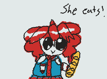 teto is hungry.. she wants to eat her baguette, but will only if you like.? She will be happy if you do, even if you don't. (not like farming, js for funsies:3)