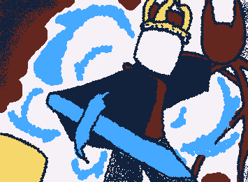 "Remember what you've learned!" (cruel king, hatred, & player from blocktales!) oughhhhhhh i wish wigglypaint could let you use more colors, just using 3 colors