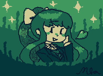 Monika *likes* what you did.

Slimy 05 color palette from "green guy" on lospec