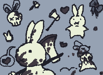 there is a bunny the bunny was using a very BIG axe something weapon... I forgot where is that bunny was from it looks like this. Help