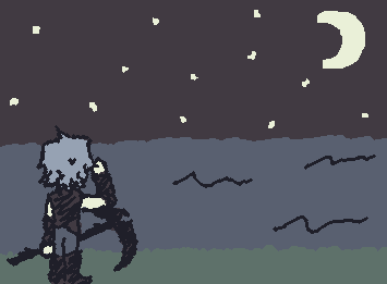 I suck at backgrounds can a bg expert validate me. Grim reaper OC looking at the night sky at shore 🔥