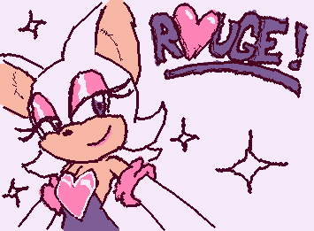Rouge the bat! (Wearing pink instead of the previous blue version.)