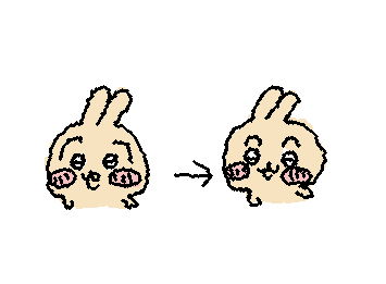 ちいかわのうさぎ！これXに投稿されてた！眉毛違うだけでぜんぜん違う！