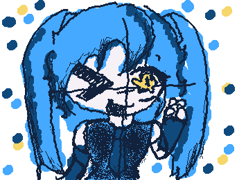 “3,2,1 ready? Miku Miku beeeeeeeeeeeaaaam!!!!!!!” 
Drawing for @Cristy