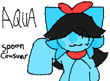 Aqua from my colored cat project as Aqua from deltarune!