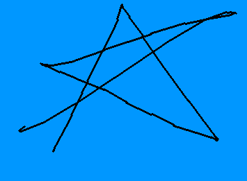 star with blue background