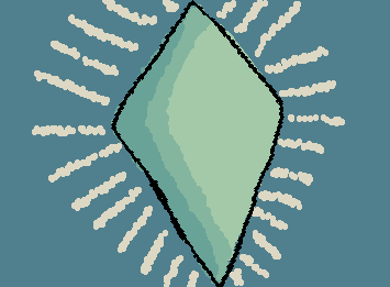 Glowing stone in the blue