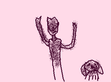 what he's staring at the pibby girl I just draw... AHA! it's the pibby man! got it!