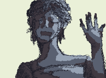 a statue showing off her nails