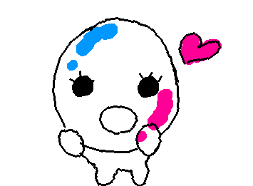 平成キャラ風にオリキャラ描いた！「ビー玉ちゃん」