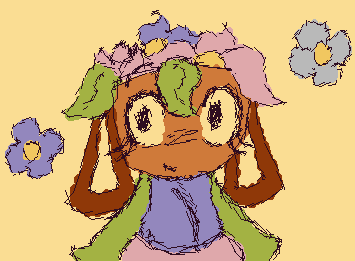 An old drawing of Bassie in a cute outfit :>