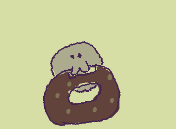お久しぶりです！ドーナツ食べてる絵ですｗ