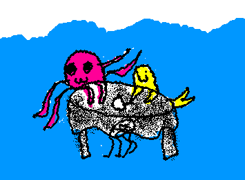 A guppy having a tea party! Suggested by @Silly String!