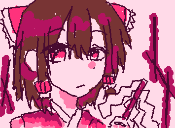 ついでに出しとく霊夢さん、深夜に資料なしで描いたため服装などが分からず適当に、許せ、すんません