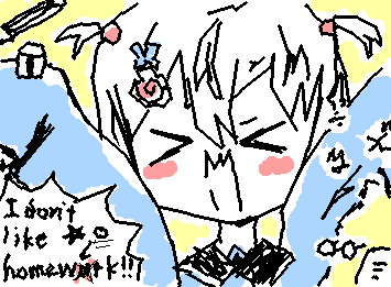 "I don't like homewark!!"→homework 「課大やだ!!」→課題