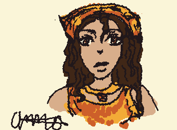 I so sad rn, nothing I’m making it’s eating up and I dunno what I’m doin..does anyone want to draw my new oc aurora? Also that is a bandana on her head😭