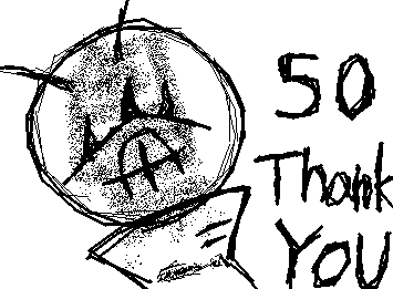 フォロワーさん50人！！！！
いつもいいね、コメント等ありがとうございます！！！
私の目標の100人まで半分‥折り返しですね・・
これからも頑張りますのでよろしくお願いします！！🙏🙏::wp-anime-shake::