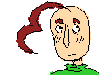 Baldi with a fat strand of hair :p
